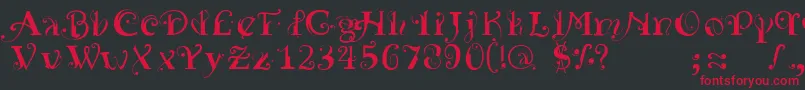YedraPurpurea Font – Red Fonts on Black Background