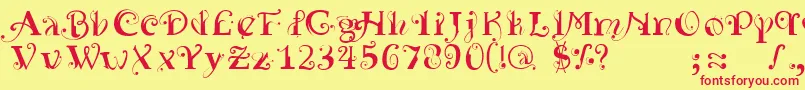 YedraPurpurea Font – Red Fonts on Yellow Background