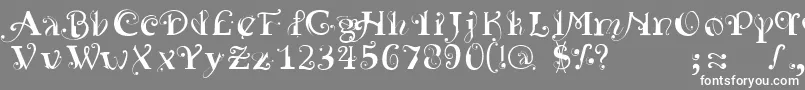 フォントYedraPurpurea – 灰色の背景に白い文字