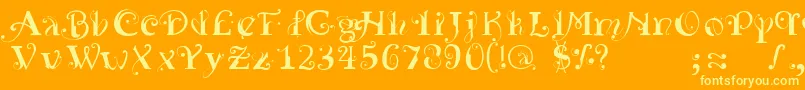 YedraPurpurea Font – Yellow Fonts on Orange Background