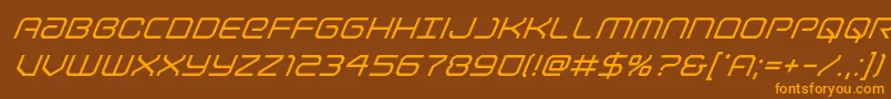 Lightbrigadesuperital Font – Orange Fonts on Brown Background