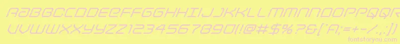 Lightbrigadesuperital Font – Pink Fonts on Yellow Background