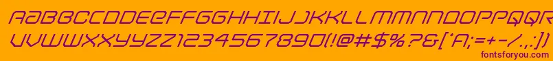 Lightbrigadesuperital Font – Purple Fonts on Orange Background