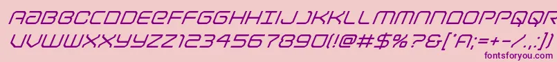 Lightbrigadesuperital Font – Purple Fonts on Pink Background