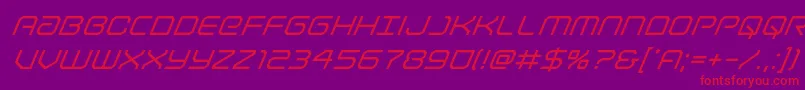 Lightbrigadesuperital Font – Red Fonts on Purple Background