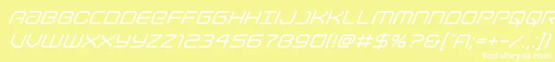 Lightbrigadesuperital Font – White Fonts on Yellow Background