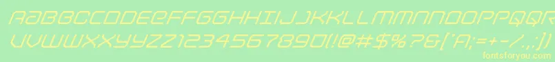 Lightbrigadesuperital-Schriftart – Gelbe Schriften auf grünem Hintergrund
