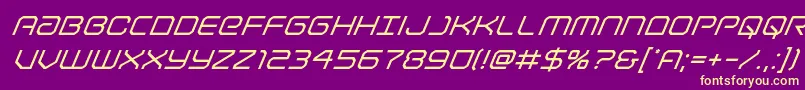 Lightbrigadesuperital Font – Yellow Fonts on Purple Background