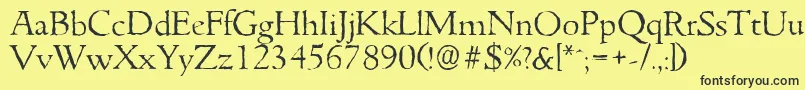 GouditaantiqueLightRegular Font – Black Fonts on Yellow Background