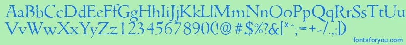 フォントGouditaantiqueLightRegular – 青い文字は緑の背景です。