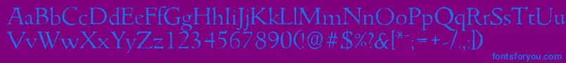 フォントGouditaantiqueLightRegular – 紫色の背景に青い文字