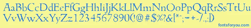 GouditaantiqueLightRegular Font – Blue Fonts on Yellow Background