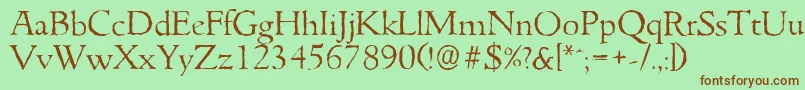 GouditaantiqueLightRegular-Schriftart – Braune Schriften auf grünem Hintergrund