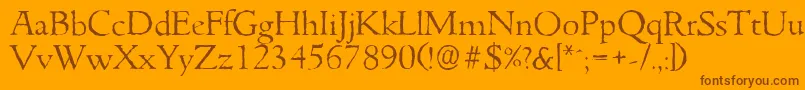 Шрифт GouditaantiqueLightRegular – коричневые шрифты на оранжевом фоне
