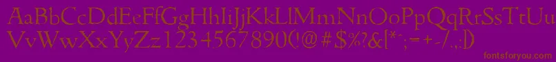 Шрифт GouditaantiqueLightRegular – коричневые шрифты на фиолетовом фоне
