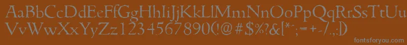 GouditaantiqueLightRegular Font – Gray Fonts on Brown Background