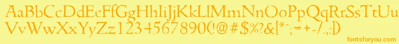 GouditaantiqueLightRegular Font – Orange Fonts on Yellow Background