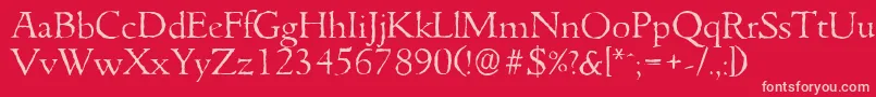 フォントGouditaantiqueLightRegular – 赤い背景にピンクのフォント