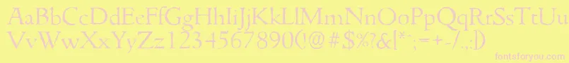 GouditaantiqueLightRegular Font – Pink Fonts on Yellow Background