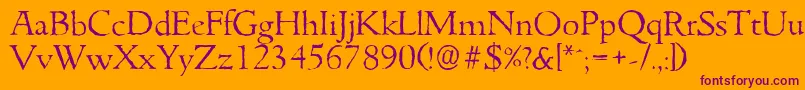 GouditaantiqueLightRegular Font – Purple Fonts on Orange Background
