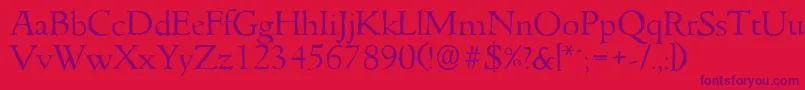 GouditaantiqueLightRegular Font – Purple Fonts on Red Background