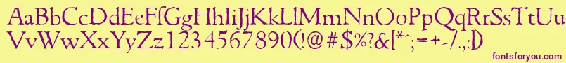 Шрифт GouditaantiqueLightRegular – фиолетовые шрифты на жёлтом фоне