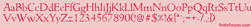 GouditaantiqueLightRegular Font – Red Fonts on Pink Background