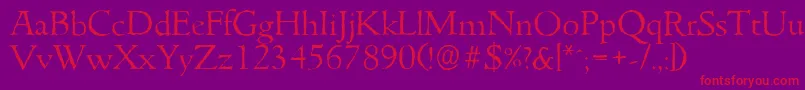 GouditaantiqueLightRegular Font – Red Fonts on Purple Background