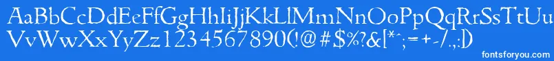 フォントGouditaantiqueLightRegular – 青い背景に白い文字