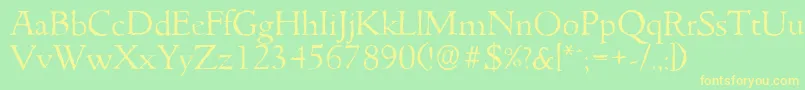 フォントGouditaantiqueLightRegular – 黄色の文字が緑の背景にあります