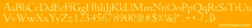 GouditaantiqueLightRegular Font – Yellow Fonts on Orange Background