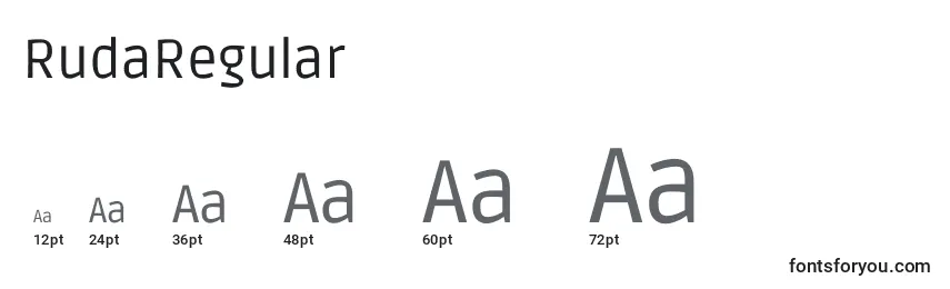 Размеры шрифта RudaRegular