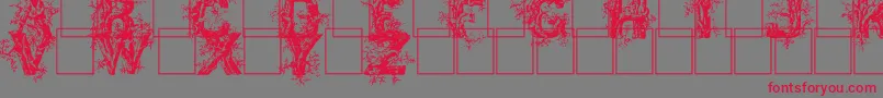 フォントDeepwood – 赤い文字の灰色の背景
