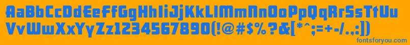 Arb66NeonBlockJun37 Font – Blue Fonts on Orange Background