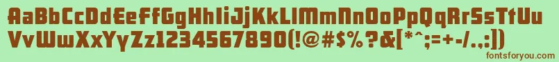 Arb66NeonBlockJun37 Font – Brown Fonts on Green Background