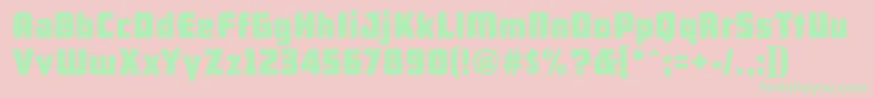 Arb66NeonBlockJun37-Schriftart – Grüne Schriften auf rosa Hintergrund