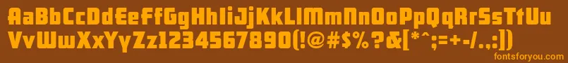 Arb66NeonBlockJun37 Font – Orange Fonts on Brown Background
