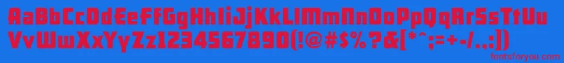 Arb66NeonBlockJun37 Font – Red Fonts on Blue Background