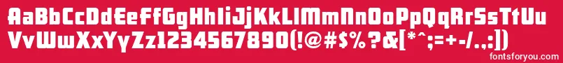 Czcionka Arb66NeonBlockJun37 – białe czcionki na czerwonym tle