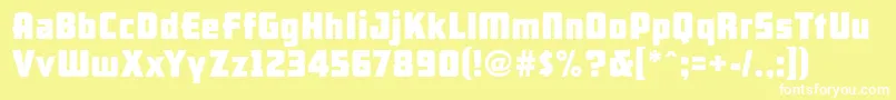 Arb66NeonBlockJun37 Font – White Fonts on Yellow Background