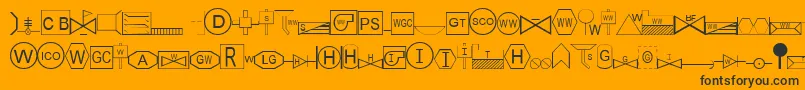 Fonte EsriSds1.952 – fontes pretas em um fundo laranja