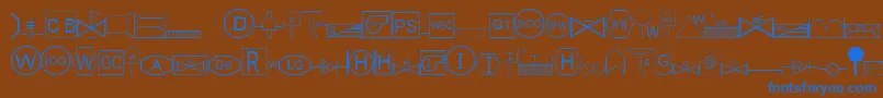 Czcionka EsriSds1.952 – niebieskie czcionki na brązowym tle