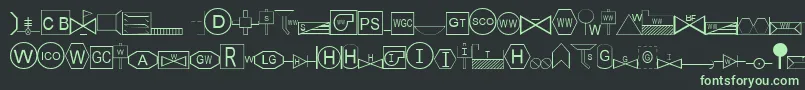 Fonte EsriSds1.952 – fontes verdes em um fundo preto