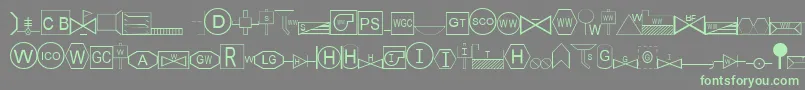 EsriSds1.952 Font – Green Fonts on Gray Background