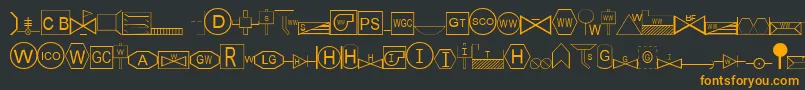 フォントEsriSds1.952 – 黒い背景にオレンジの文字