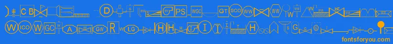 EsriSds1.952-fontti – oranssit fontit sinisellä taustalla