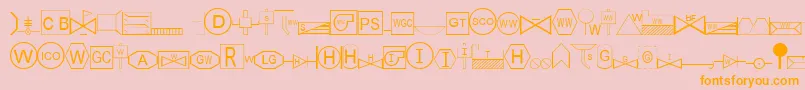 fuente EsriSds1.952 – Fuentes Naranjas Sobre Fondo Rosa