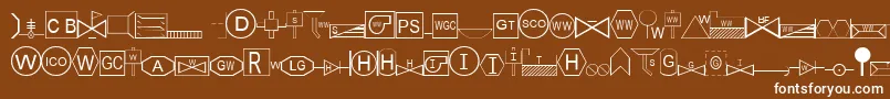 Шрифт EsriSds1.952 – белые шрифты на коричневом фоне
