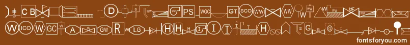 フォントEsriSds1.952 – 茶色の背景に白い文字