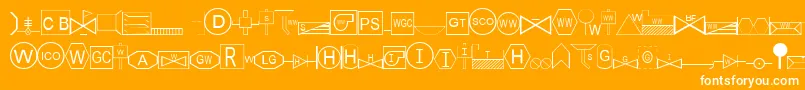 Fonte EsriSds1.952 – fontes brancas em um fundo laranja